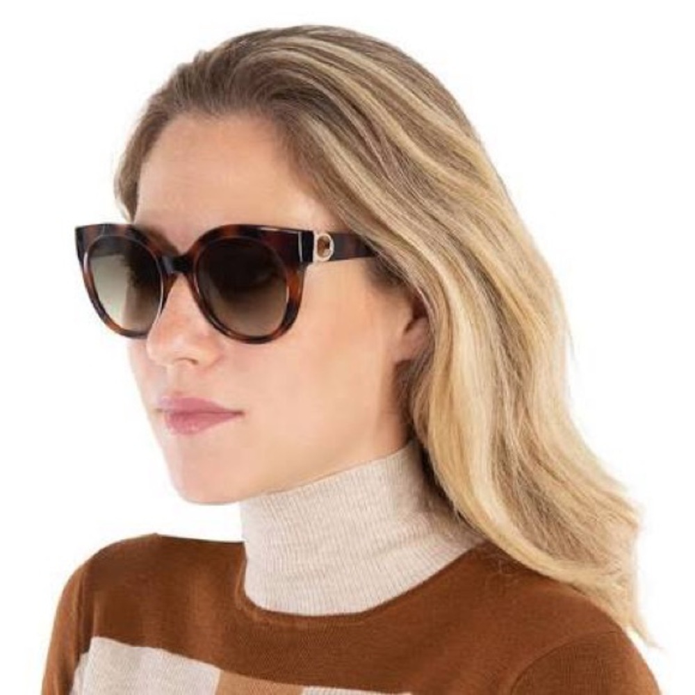 NWT Ferragamo Butterfly Tortoise Sunglasses with Case